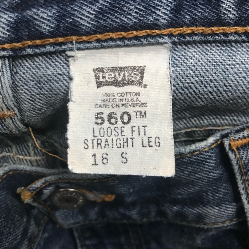 Levis 560 Denim Mom Jeans High Rise Red Tab Size 16 S Vintage Y2K - Inseam 30.5" - Picture 6 of 8